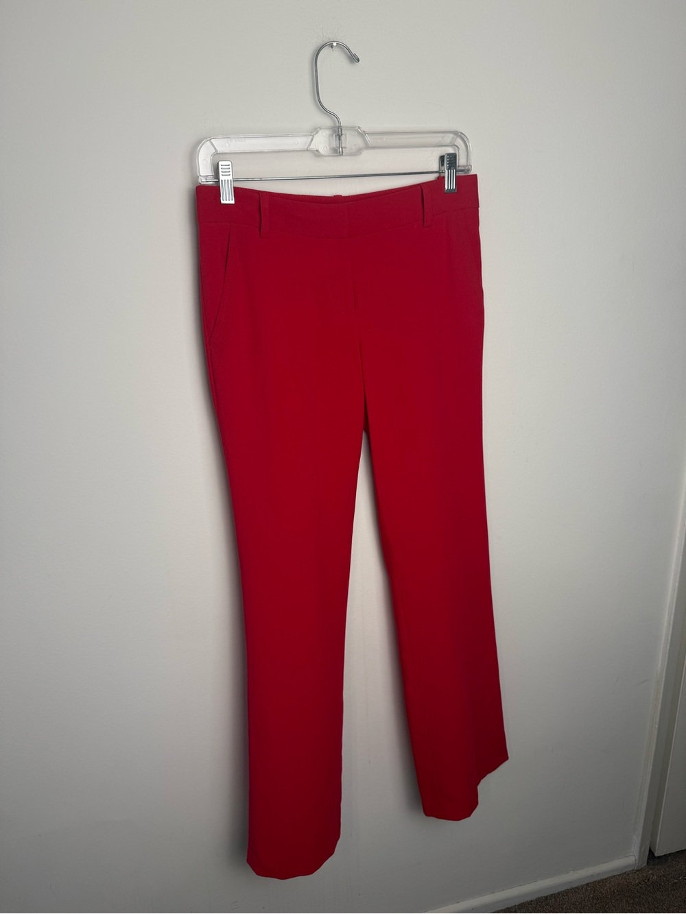 BCBG MAXAZRIA Red Straight-Leg Women's Pants